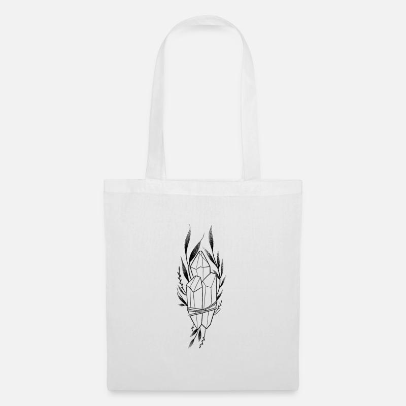 Cristal floral dotwork - Sac en tissu - blanc