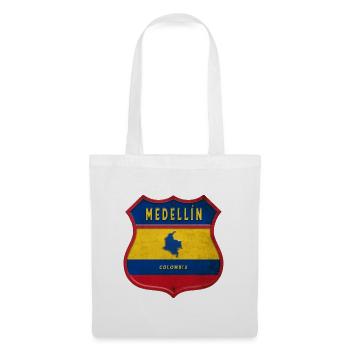 Medellín Kolumbien Wappen Design - Stoffbeutel - Weiß - Vorne