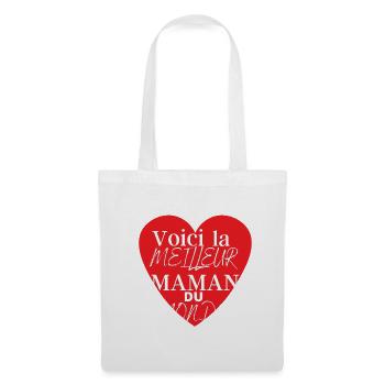 VOICI LA MEILLEUR MAMAN DU MONDE - Sac en tissu - blanc - Devant