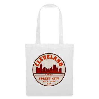 Insigne vintage Cleveland Skyline - Sac en tissu - blanc - Devant