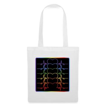 LGBTQIA-FLAGGE - HEARTBEAT PRIDE - Stoffbeutel - Weiß - Vorne