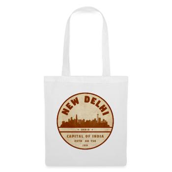 Neues Delhi Skyline Vintage Badge - Stoffbeutel - Weiß - Vorne