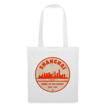 Shanghai Skyline Seal Red - Sac en tissu - blanc - Devant