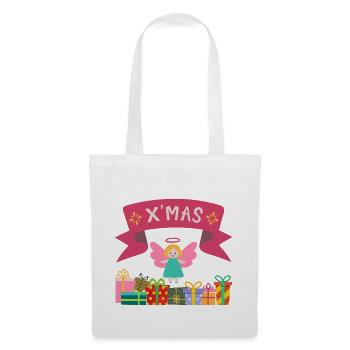 XMAS Engel mit Geschenken - Stoffbeutel - Weiß - Vorne