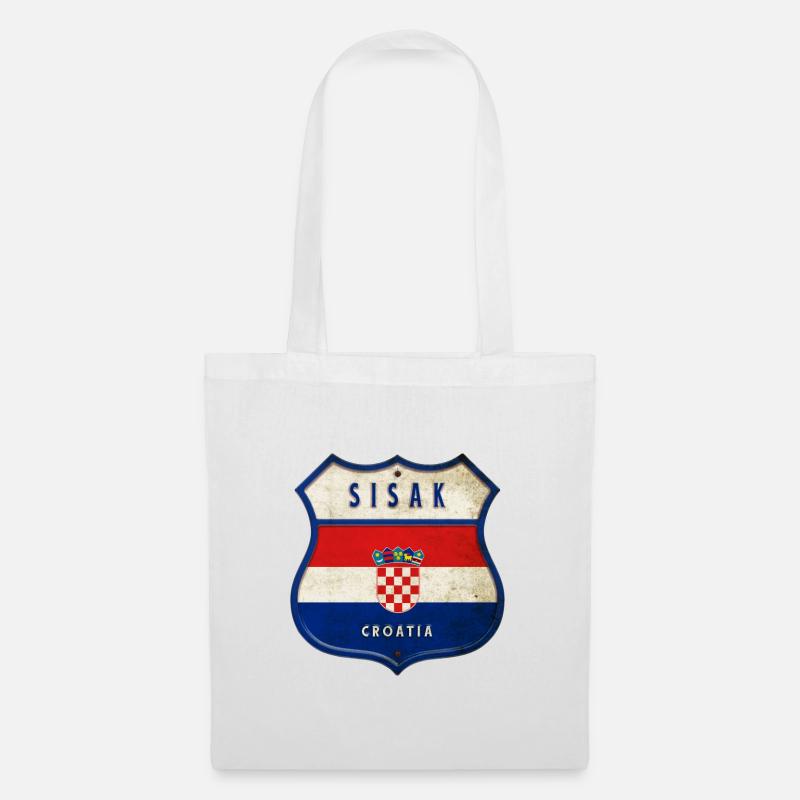 Sisak Kroatien Flaggen Wappen Design - Stoffbeutel - Weiß