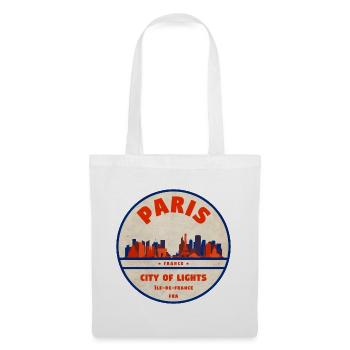 Paris Skyline Badge - Tote Bag - white - Front