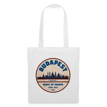 Écusson vintage du Budapest Cœur d’Europe - Sac en tissu - blanc - Devant