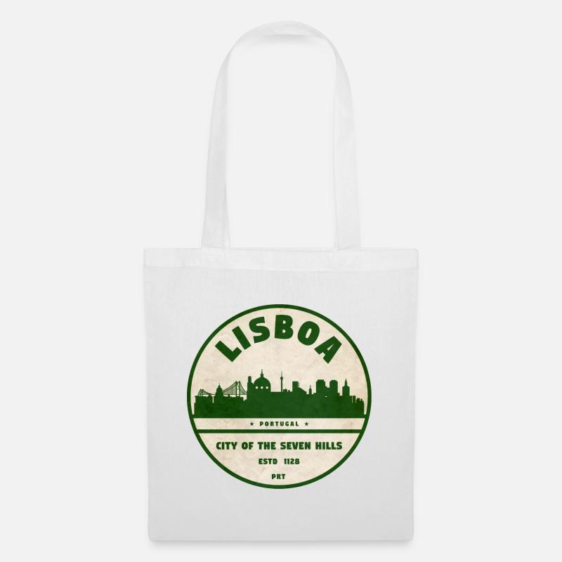 Lisboa Silhouette Stadtlogo - Stoffbeutel - Weiß