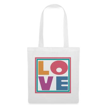Cool Colorful Love Square Gift Men Women & Kids - Tote Bag - white - Front