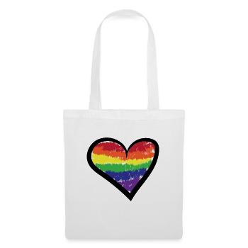 Rainbow Heart Bisexuel Lgbt Sexualité Gay - Sac en tissu - blanc - Devant