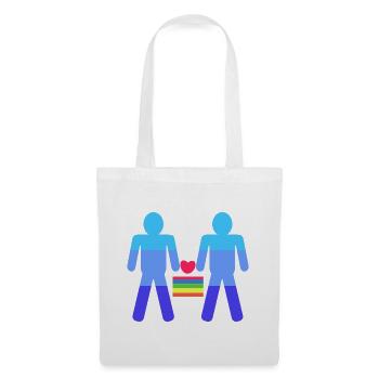 Herz Lgbt Gleichgeschlechtliche Ehe Regenbogen - Stoffbeutel - Weiß - Vorne