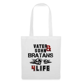 Vater und Sohn Bratans fürs Leben Geschenk - Stoffbeutel - Weiß - Vorne