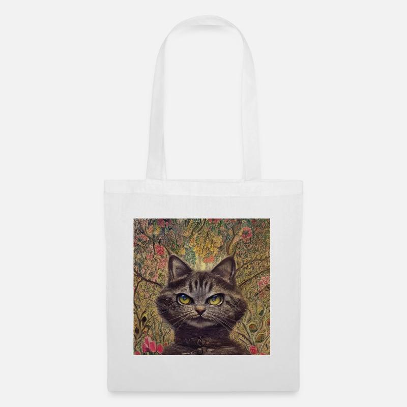 Freche Katze - Stoffbeutel - Weiß