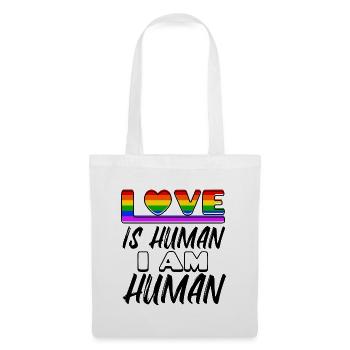 Liebe Regenbogen Menschenrechte Statement Lesben - Stoffbeutel - Weiß - Vorne