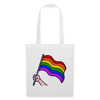 Drapeau arc-en-ciel Lgbt Sexualité homosexuelle - Sac en tissu - blanc - Devant