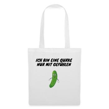 Ich bin eine Gurke nur mit Gefühlen - Stoffbeutel - Weiß - Vorne