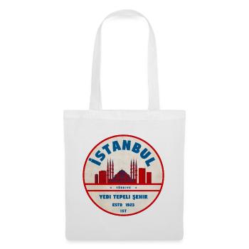 Istanbul Yeditepe Skyline Vintage - Sac en tissu - blanc - Devant