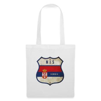 Niš Serbien Wappen Flaggen Design - Stoffbeutel - Weiß - Vorne
