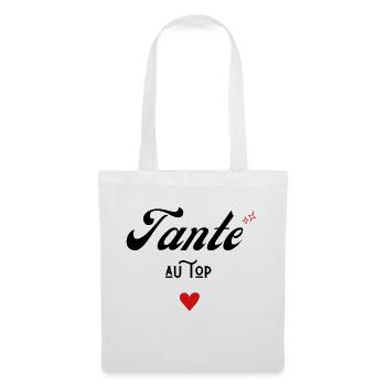 tante au top idée cadeau - Sac en tissu - blanc - Devant