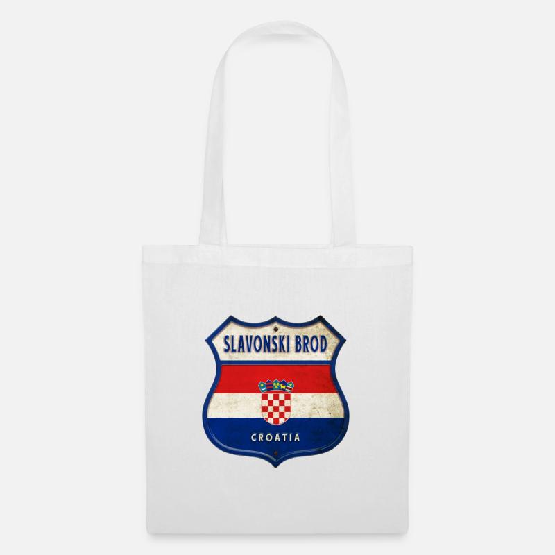 Slavonski Brod Kroatien Flaggen Wappen Design - Stoffbeutel - Weiß