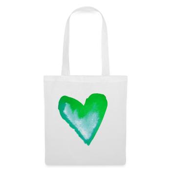 Cœur, symbole du cœur, signe du cœur, cœurs, cœurs - Sac en tissu - blanc - Devant
