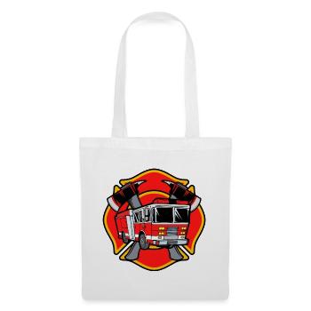 Feuerwehrauto Brandschutz Feuerwehr Retter - Stoffbeutel - Weiß - Vorne