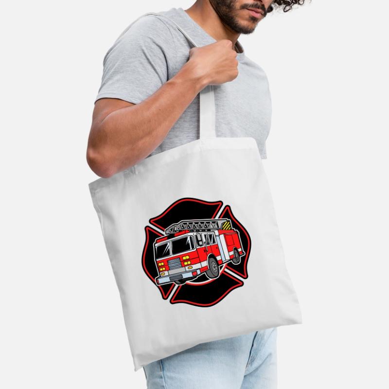 Fire brigade fire engine fire protection extinguishing work Tote Bag