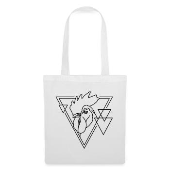 Coq en forme géométrique - Conception d’art au trait - Sac en tissu - blanc - Devant