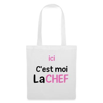 ici c'est moi la chef - Sac en tissu - blanc - Devant
