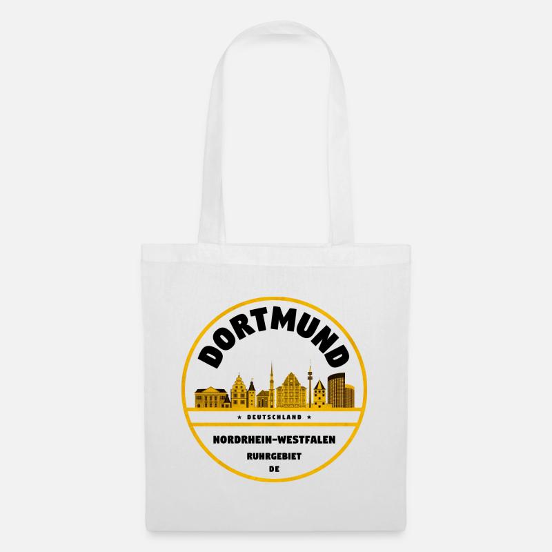 Goldene Stadtsilhouette Skyline - Stoffbeutel - Weiß