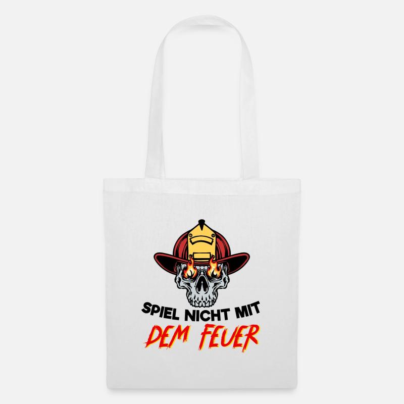 Feuerwehrhelm Statement Feuerwehr Brandschutz - Stoffbeutel - Weiß