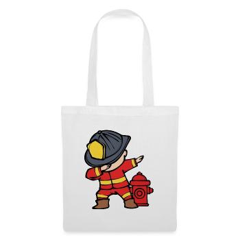 Retter Feuerwehrhelm Feuerwehrschlauch Feuerwehr - Stoffbeutel - Weiß - Vorne