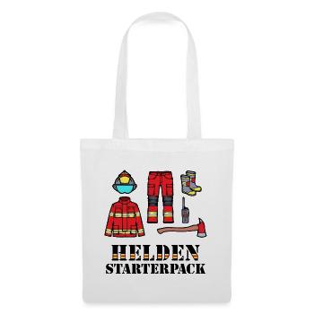 Feuerwehrschlauch Feuerlöscher Statement Feuerwehr - Stoffbeutel - Weiß - Vorne