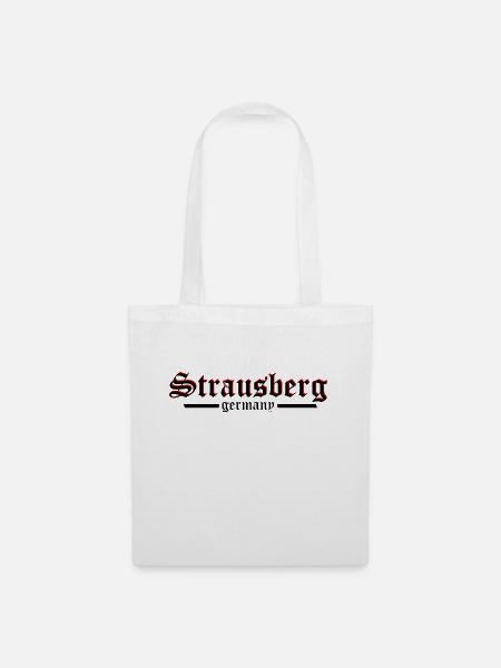 Strausberg altdeutsche Schrift - Stoffbeutel - Weiß