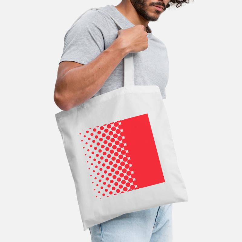 Halftone Gradient Rotes Panel Stoffbeutel