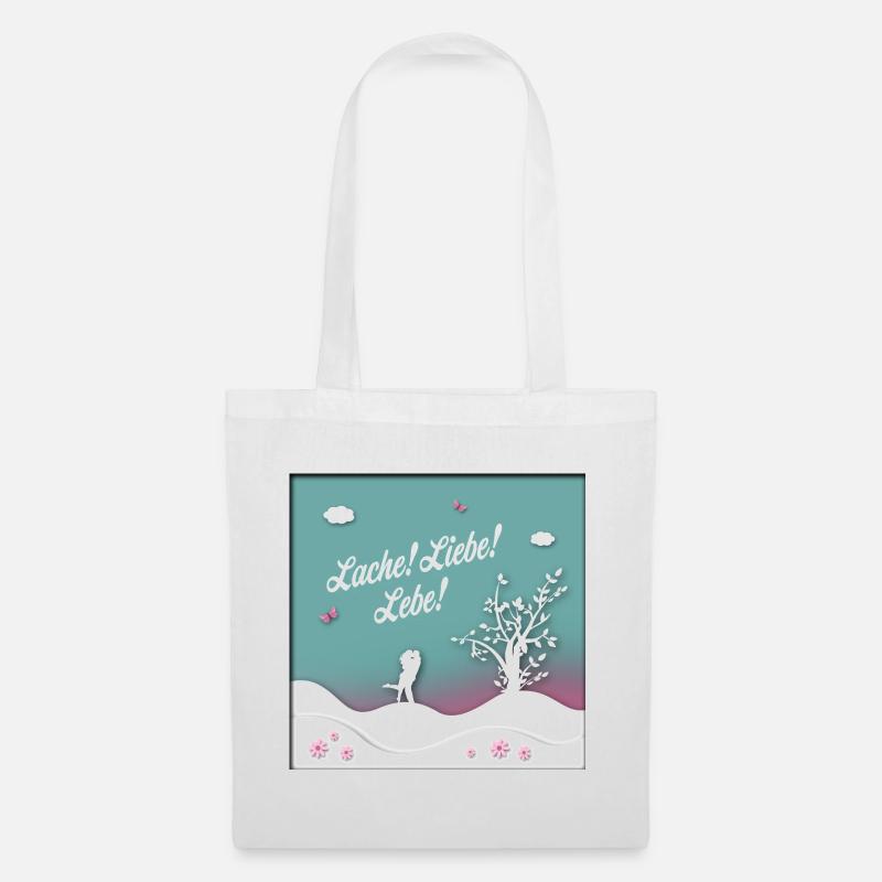 lebe liebe lache - Stoffbeutel - Weiß