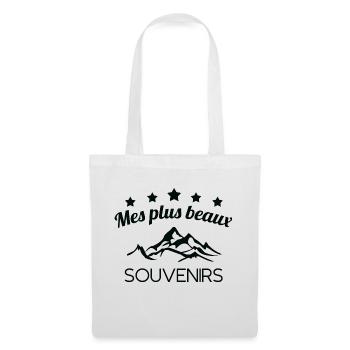mes plus beaux souvenirs de neige cadeau - Sac en tissu - blanc - Devant
