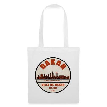 Dakar Skyline Retro-Emblem - Stoffbeutel - Weiß - Vorne