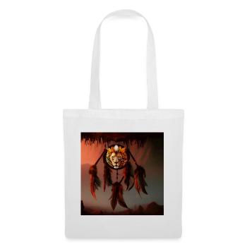 Capteur de rêves avec lion - Sac en tissu - blanc - Devant