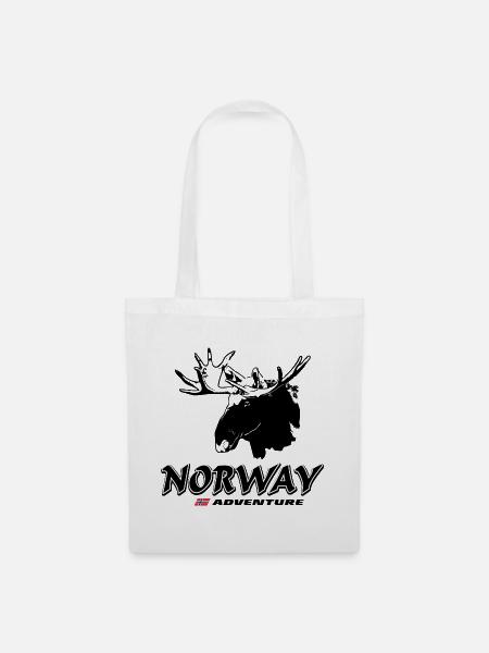 Norwegen - Elch - Stoffbeutel - Weiß