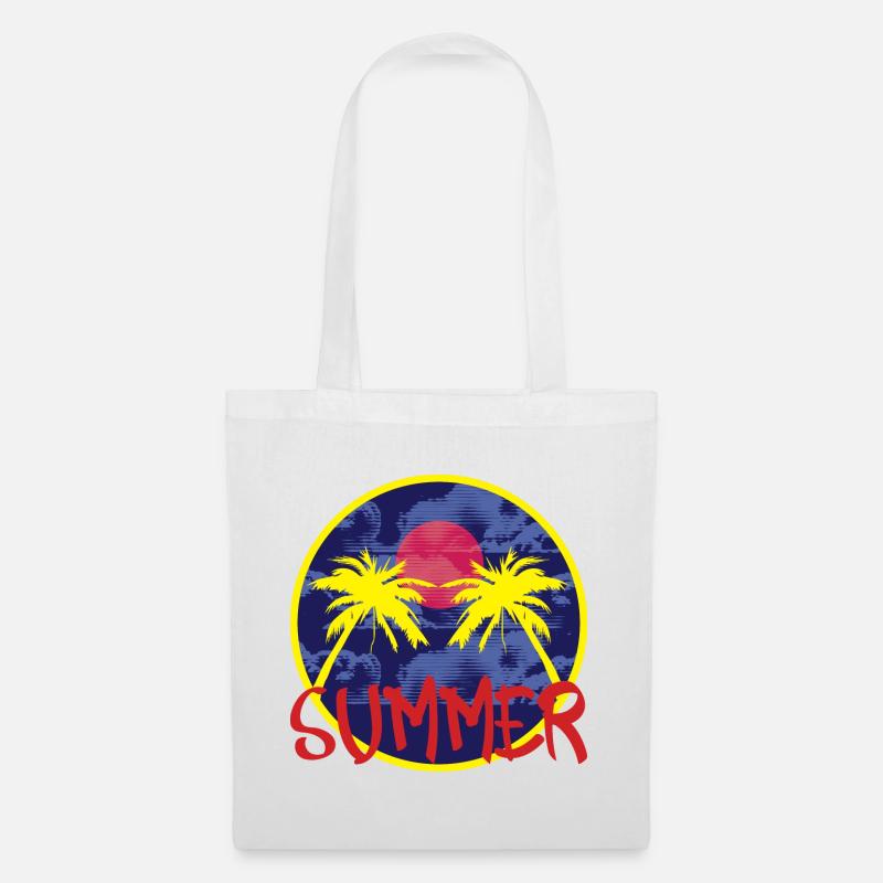 Sommer unter Palmen am Strand Sommerurlaub - Stoffbeutel - Weiß