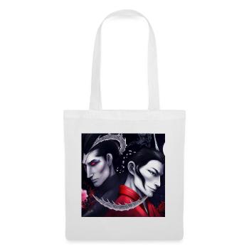 Portrait de dragon samouraï Art Valentine Clair de Lune - Sac en tissu - blanc - Devant