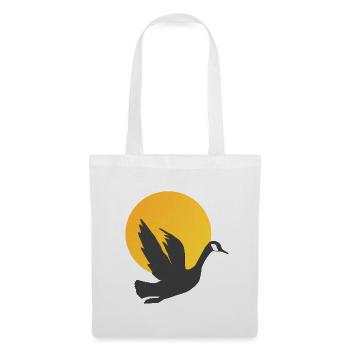 Gänsesilhouette Tagesanbruch, vogelmotiv unisex - Stoffbeutel - Weiß - Vorne