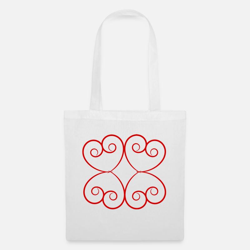 HERZ. HERZ. HEILIGER VALENTINSTAG. LIEBE. LIEBE. HERZ - Stoffbeutel - Weiß
