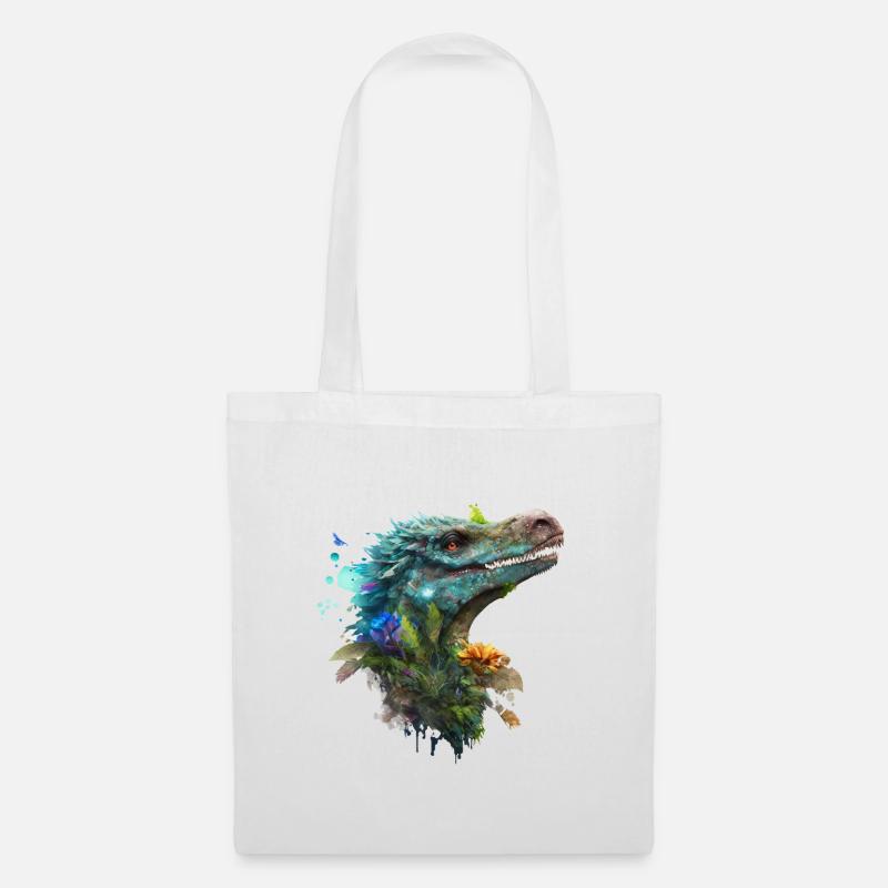 Blauer Velociraptor - Stoffbeutel - Weiß