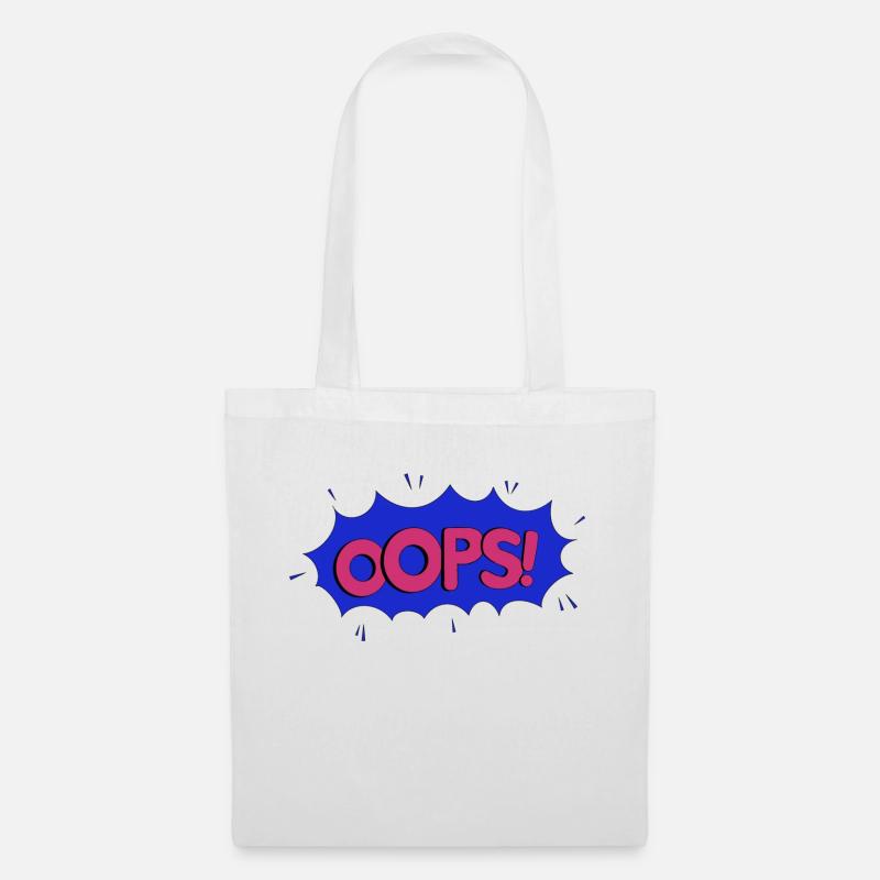 OOPS blue pink - Tote Bag - white