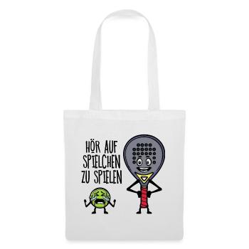 Freizeit Spieler Statement Padel Ball Schläger - Stoffbeutel - Weiß - Vorne