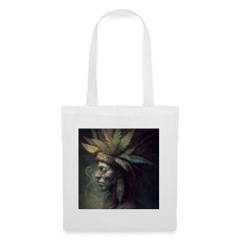 Portrait Tribal Cannabis Rêveur - Sac en tissu - blanc - Devant