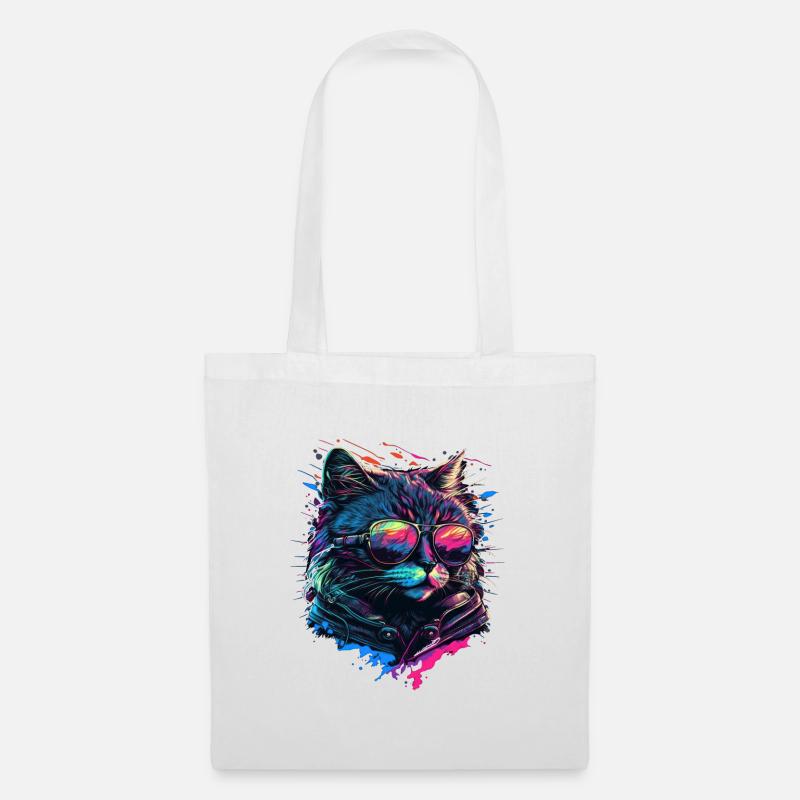 Chat cool - Sac en tissu - blanc