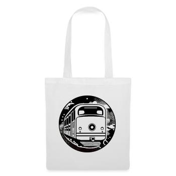 Locomotive, train, chemin de fer - Sac en tissu - blanc - Devant
